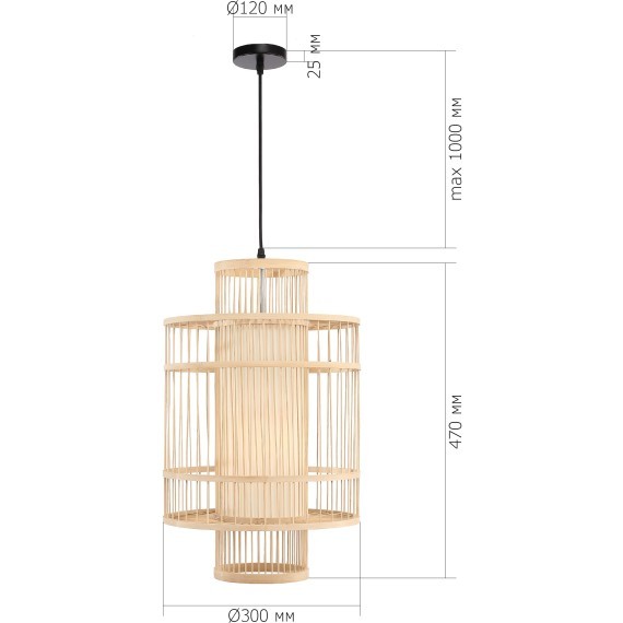 SL6241.523.01 Светильник подвесной ST-Luce Древесный/Белый E27 1*40W ALMA