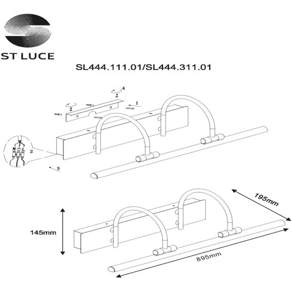 SL444.311.01 Подсветка для картин ST-Luce Бронза/Бронза LED 1*18W 4000K Настенные светильники