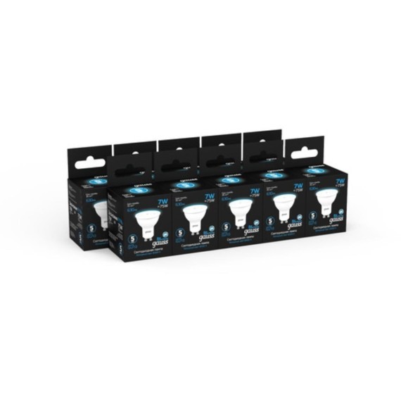 101506307 Лампа Gauss MR16 7W 630lm 6500K GU10 LED 1/10/100