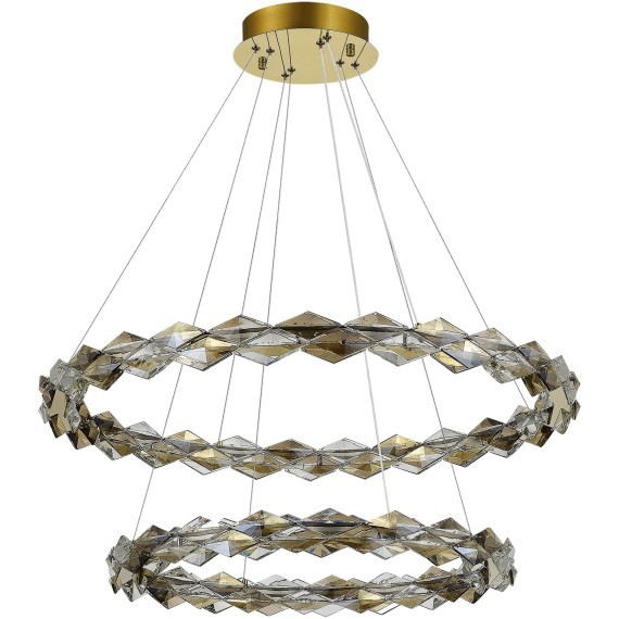 SL6009.203.02 Люстра подвесная ST-Luce Золотистый/Прозрачный,Янтарный LED 1*45W 3000K DIAMANTA