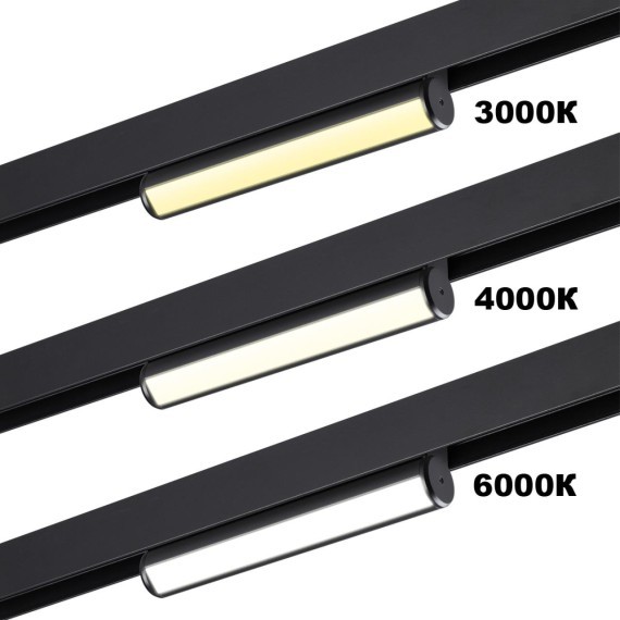 359950 Черный трековый линейный светильник с перекл. цв. температуры 3000;4000;6000К 10Вт 600Лм CRI90 Novotech VECTOR