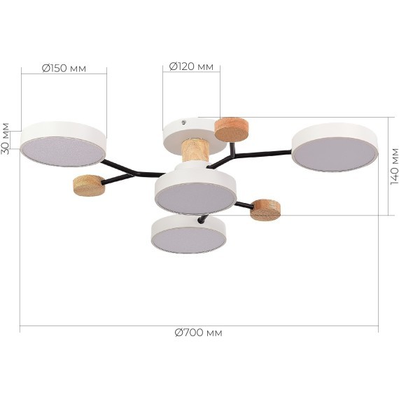 SLE6006-502-04 Светильник потолочный Белый/Белый LED 4*12W 3000K/4500K/6000K FAEMA
