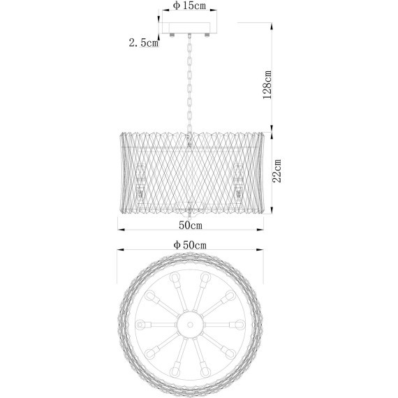 Подвесная люстра Divinare BIVARA 7567/18 SP-10