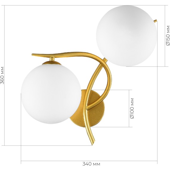 SLE2210-201-02 Светильник настенный Золотой/Белый G9 LED 2*5W ARTU