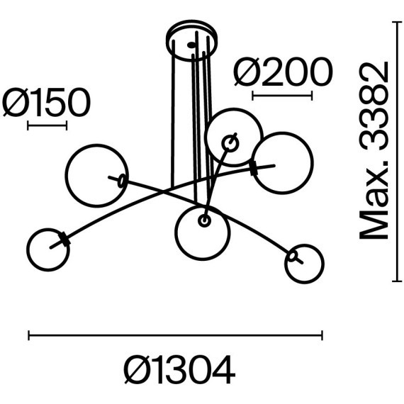 Подвесной светильник Maytoni MOD172PL-06BS
