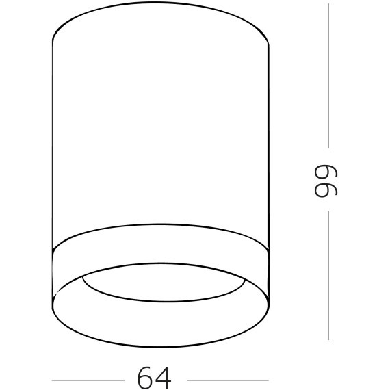 ST100.402.01 Светильник потолочный Черный GU10 1*50W IP20 D64xH99 220V Без ламп Накладные светильники
