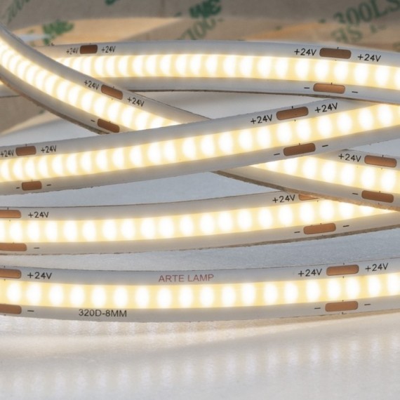 A2432008-02-4K Светодиодная лента 24В 10Вт/м 850Лм/м 4000К CRI 90+ 8мм COB 320шт/м 5м IP20
