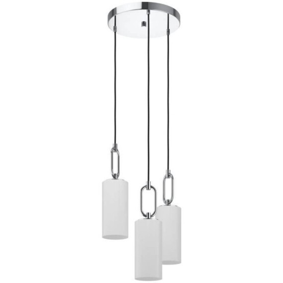 390128 Подвес MAJANA, 3x40W(E27), сталь, хром/опаловое стекло, белый