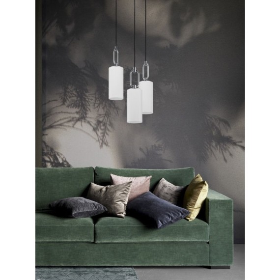 390128 Подвес MAJANA, 3x40W(E27), сталь, хром/опаловое стекло, белый