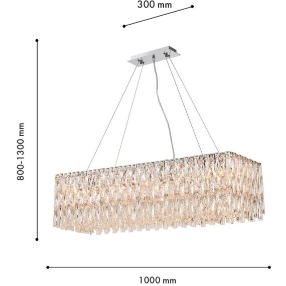 4723-10P, подвесная люстра, L1000xW300xH250/1300, 10xE14x40W, excluded