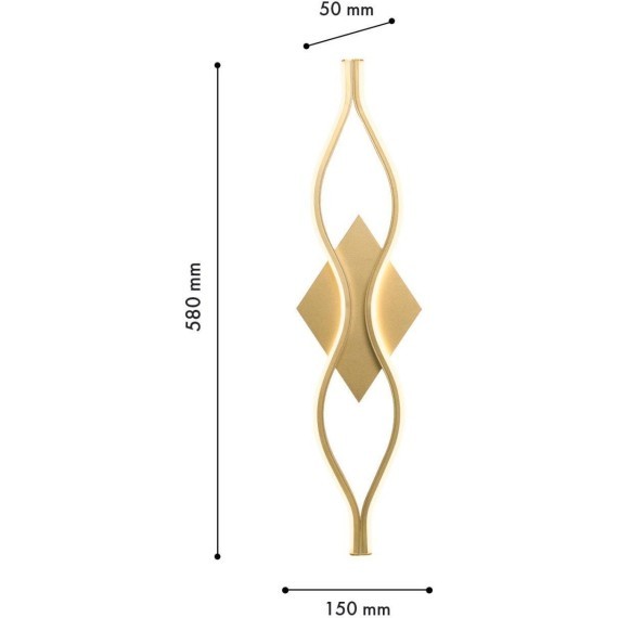 4741-1W, настенный светильник, D50xW150xH580, LEDx16W, 1100LM, 4000K, included