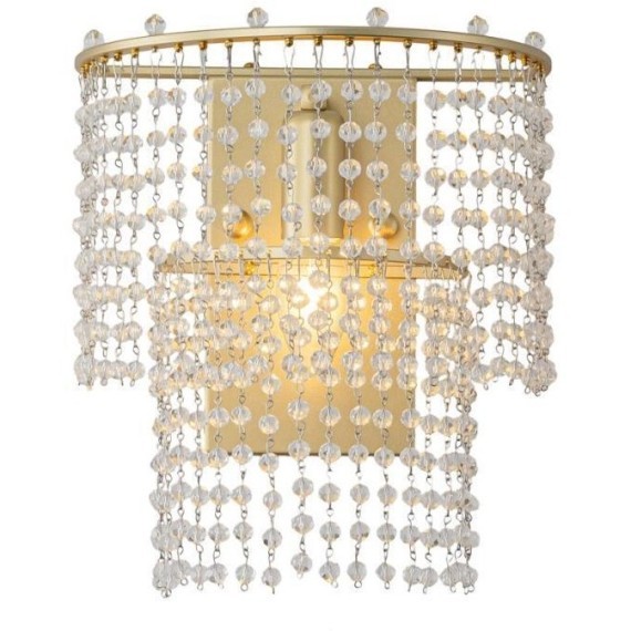 4762-1W Настенный светильник (бра) Favourite с золотым основанием и хрустальными подвесками под лампу Е14 