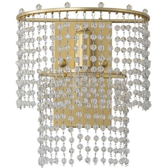 4762-1W Настенный светильник (бра) Favourite с золотым основанием и хрустальными подвесками под лампу Е14 