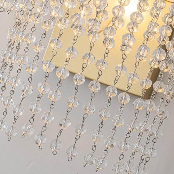 4762-1W Настенный светильник (бра) Favourite с золотым основанием и хрустальными подвесками под лампу Е14 