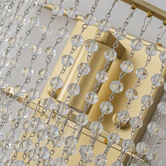 4762-1W Настенный светильник (бра) Favourite с золотым основанием и хрустальными подвесками под лампу Е14 