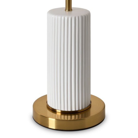 Настольная лампа с тканевым плафоном и керамическим основанием E27 Freya Ceram FR5491TL-01BS