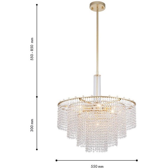 4762-7P, подвесная люстра, D550xH550/850, 7xE14x40W, excluded