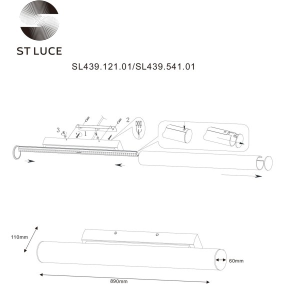 SL439.541.01 Светильник настенный ST-Luce Белый/Белый LED 1*30W 4000K Настенные светильники