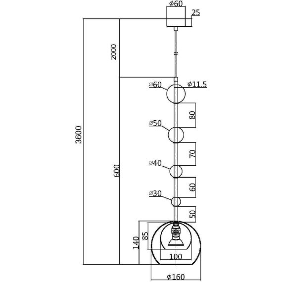 Подвесной светильник Maytoni MOD227PL-01B