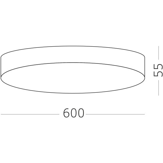 ST606.432.96 Светильник потолочный Черный LED 1*96W 3000K 8 640Lm Ra85 120° IP20 D600xH55 185-265V Накладные светильники