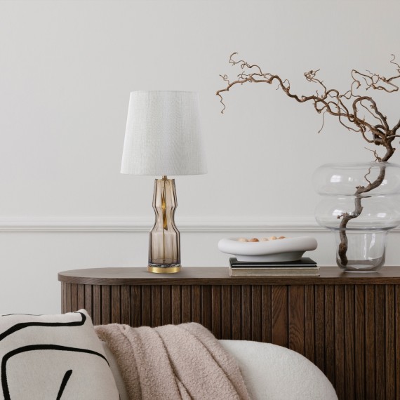 SL1005.704.01 Прикроватная лампа ST-Luce Коньячный,Латунь/Серый E27 1*40W SAYA