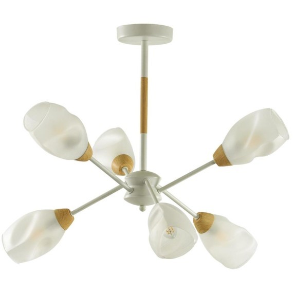 5210/6С COUNTY 172 белый, бежевый Люстра потолочная E14 6*40W 220V KENDRA