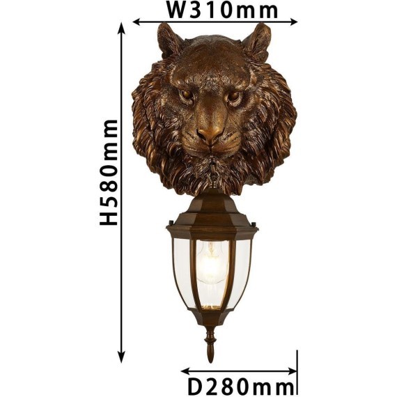 2818-1W, уличный светильник, D280xW310xH580, 1xE27x60W, IP44, excluded