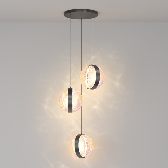 Подвесной светодиодный светильник с 3 перламутровыми плафонами LED 17Вт RA80 1600лм 3000К Maytoni Misterio MOD379PL-L17B3K
