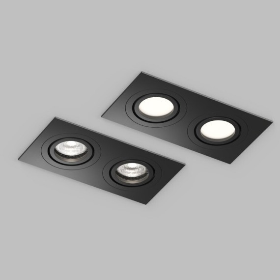 Встраиваемый влагозащищённый светильник HYDRO, IP44, 2?15 Вт LED макс., GU10, алюминий, чёрный