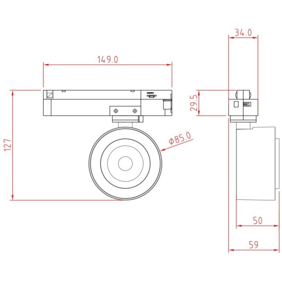 Трековый светильник Technical TR023-1-12B3K