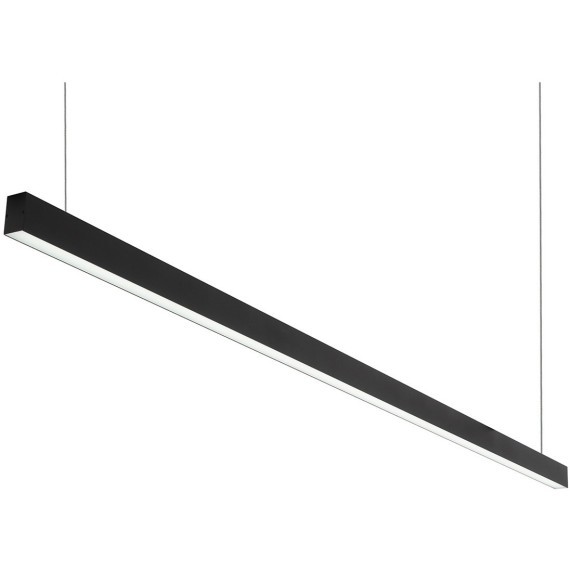 DK9204-BK Линейный черный светодиодный влагозащищенный светильник 200см, накладной/подвесной, тросы 2м в компл. 52Вт 4200Лм 4000К 120° CRI90 RAL9005 IP44 DENKIRS HALS