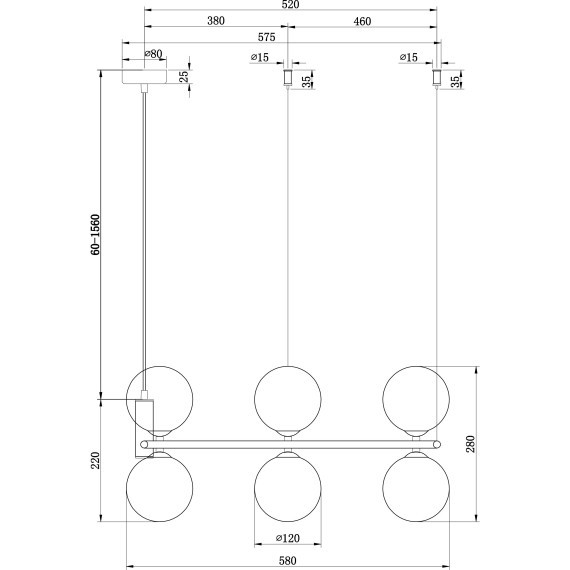 Подвесной светильник кольцом Maytoni MOD013PL-06B RING под лампы 6xG9 25W