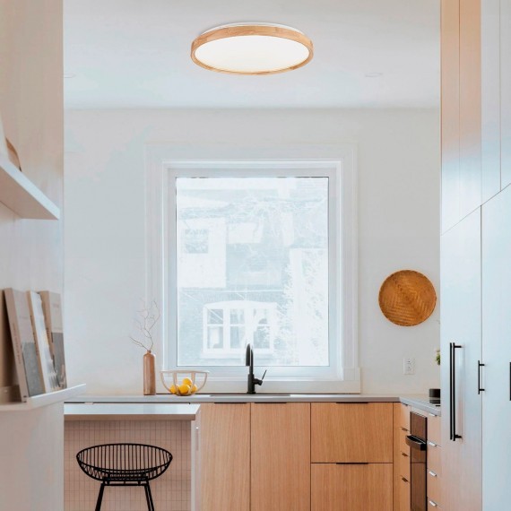 SLE201382-01 Светильник потолочный Светлое дерево/Белый LED 1*40W 3000K/4000K/6000K DELIA