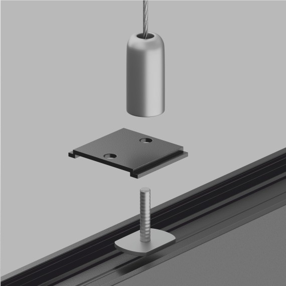 Пластина для крепления троса (арт TRA004SW-21S) на накладном шинопроводе Maytoni Gravity TRA004HP-21B