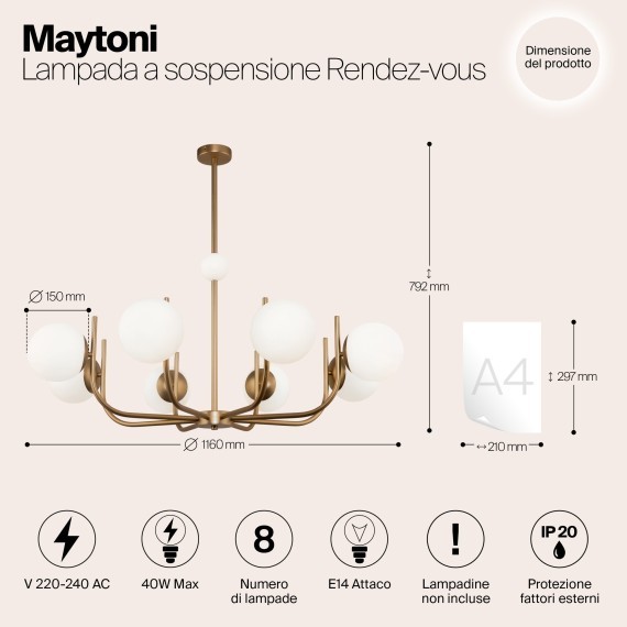 Люстра на штанге Maytoni MOD109PL-08BS Rendez-vous под лампы 8xE14 40W