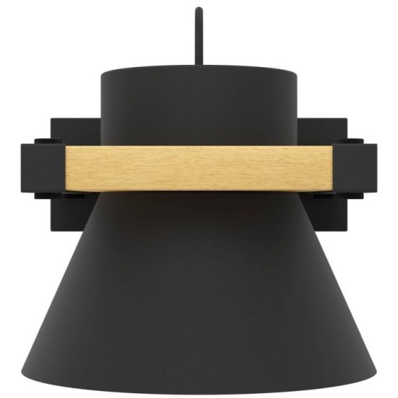 43958 Бра (настенный светильник) MACCLES, 1X15W (E27), H150, сталь, дерево, черный, коричневый