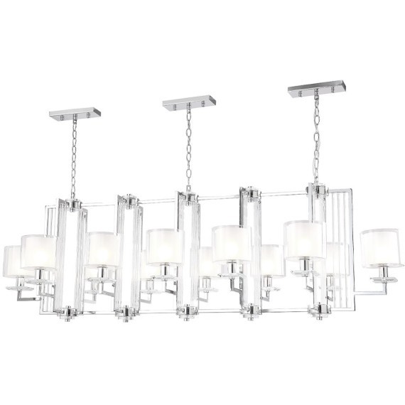 Люстра Crystal Lux NICOLAS SP12 L1600 NICKEL/WHITE