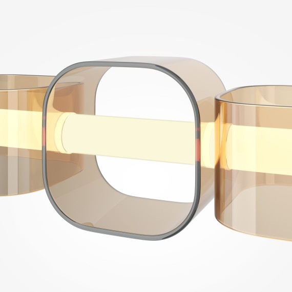 Подвесной светодиодный светильник с оранжевыми стеклянными плафонами LED 45Вт RA80 2500лм 3000К Maytoni Ritmo MOD381PL-L45B3K