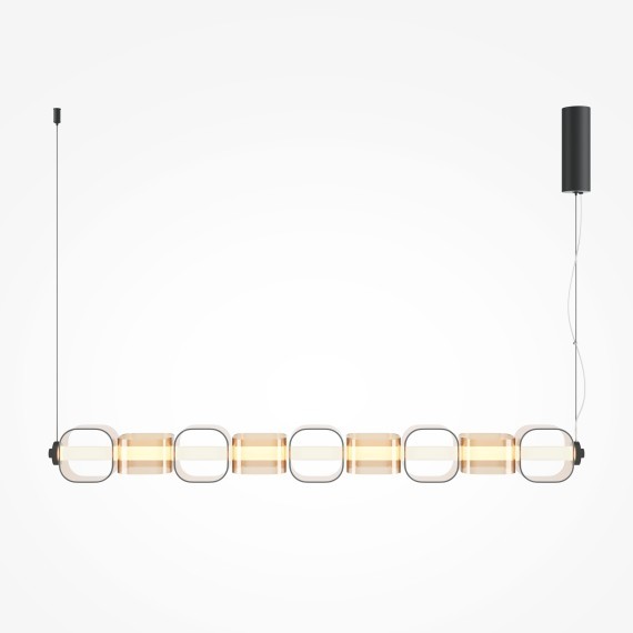 Подвесной светодиодный светильник с оранжевыми стеклянными плафонами LED 45Вт RA80 2500лм 3000К Maytoni Ritmo MOD381PL-L45B3K