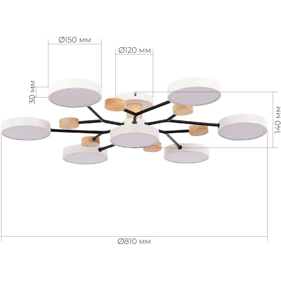 SLE6006-502-07 Светильник потолочный Белый/Белый LED 7*12W 3000K/4500K/6000K FAEMA