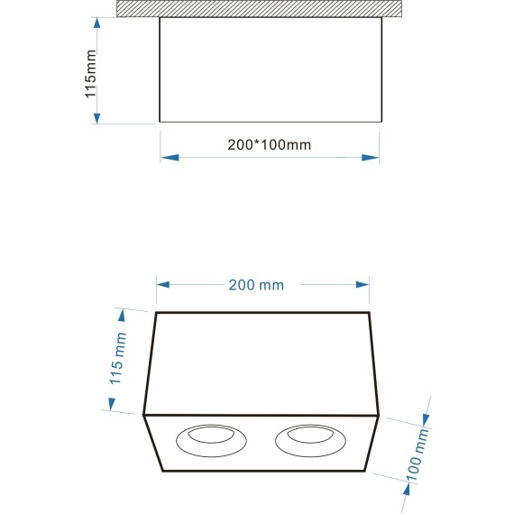 Потолочный светильник Technical C013CL-02W
