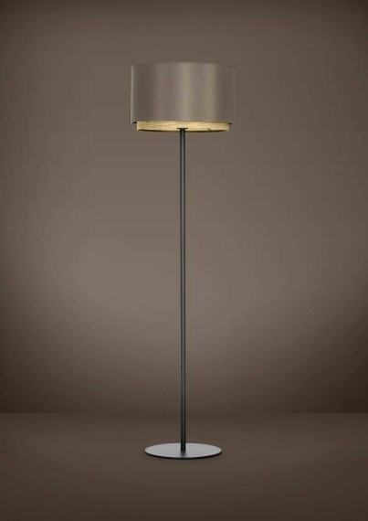 390124 EGLO MARCHENA Торшер с ножным выключателем, 1xE27, дерево, металл, черный, коричневый