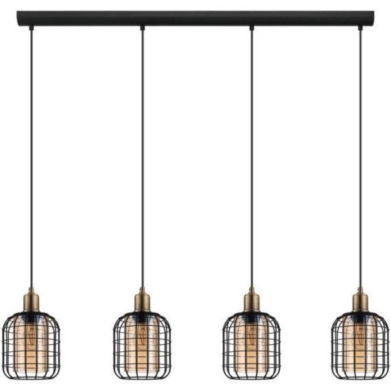 43528 Подвесной потолочный светильник (люстра) CHISLE, 4Х40W, E27, L1300, B165, H1100, сталь/стекло,