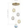 SL1193.303.05 Светильник подвесной ST-Luce Латунь/Янтарный,Дымчатый,Голубой LED 5*10W 3000K SUMMER