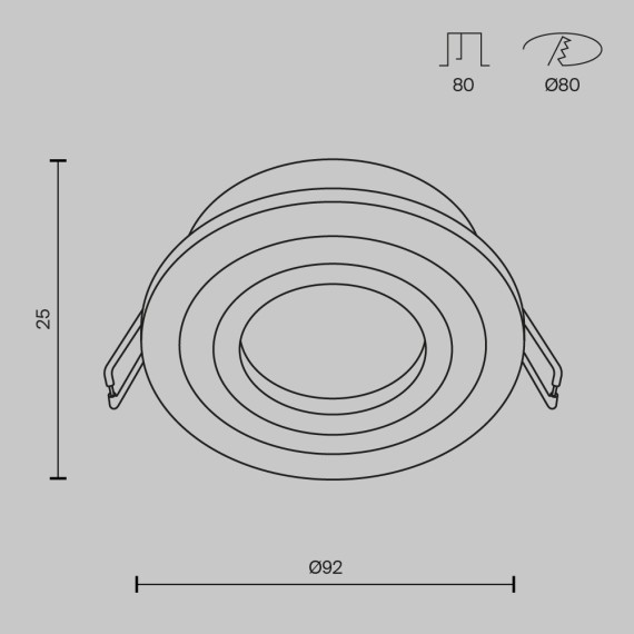 Встраиваемый светильник Maytoni DL023-2-01B Atom под лампу 1xGU10 50W