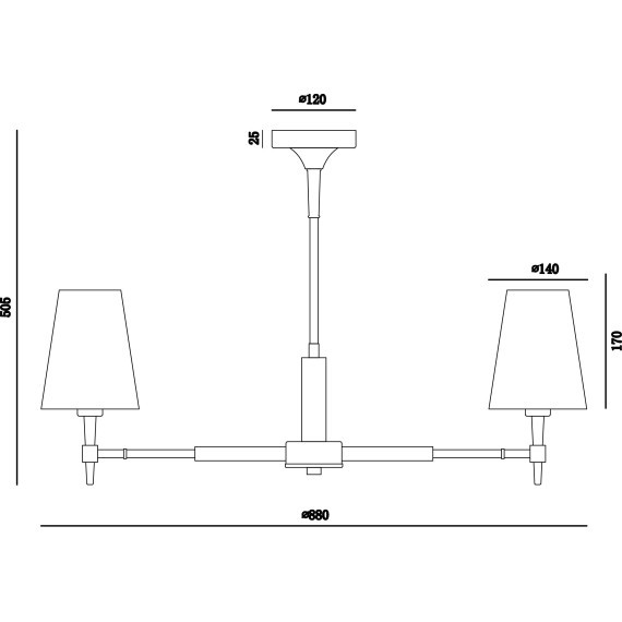 Люстра потолочная Maytoni H001CL-07BS Zaragoza под лампы 7xE14 40W
