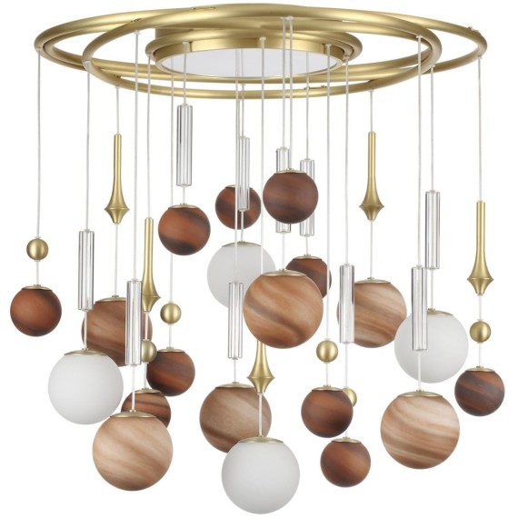 5457/21C Люстра потолочная премиум, коричневая, лампы G9 20шт (нет в компл) + LED 20W 2500K 1850лм ODEON LIGHT EXCLUSIVE CALLISTO