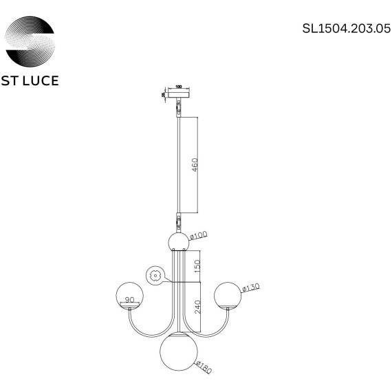 SL1504.203.05 Люстра подвесная ST-Luce Французское золото/Белый E27 5*60W AVELLINO