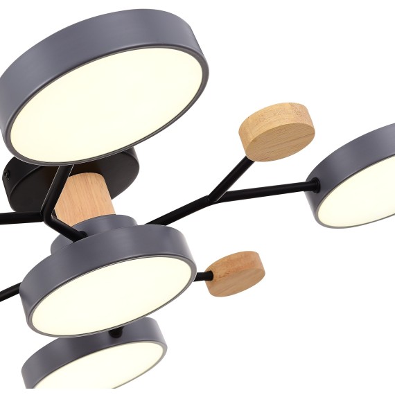 SLE6006-702-05 Светильник потолочный Серый/Серый LED 5*12W 3000K/4500K/6000K FAEMA