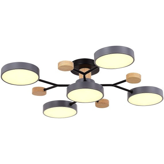 SLE6006-702-05 Светильник потолочный Серый/Серый LED 5*12W 3000K/4500K/6000K FAEMA